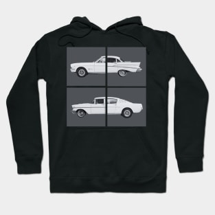 Vintage Cars Black and White Hoodie